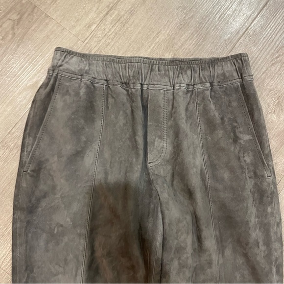 Ralph Lauren Lamb Suede Leather Pants in Sage Green - Picture 4 of 7